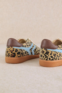 Leopard Print Contrast Stripe Sneakers
