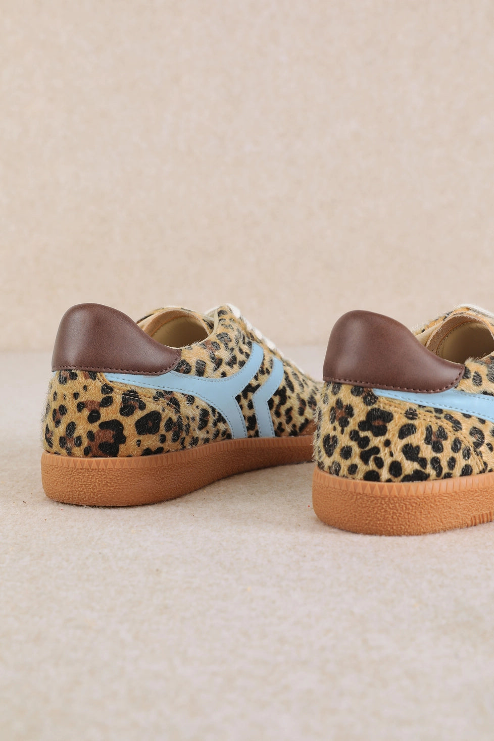 Leopard Print Contrast Stripe Sneakers