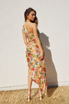 Romantic Garden One Shoulder Asymmetrical Maxi Dress