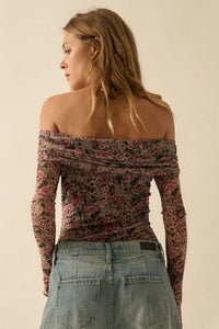 Made My Day Floral Off Shoulder Bodysuit - Black