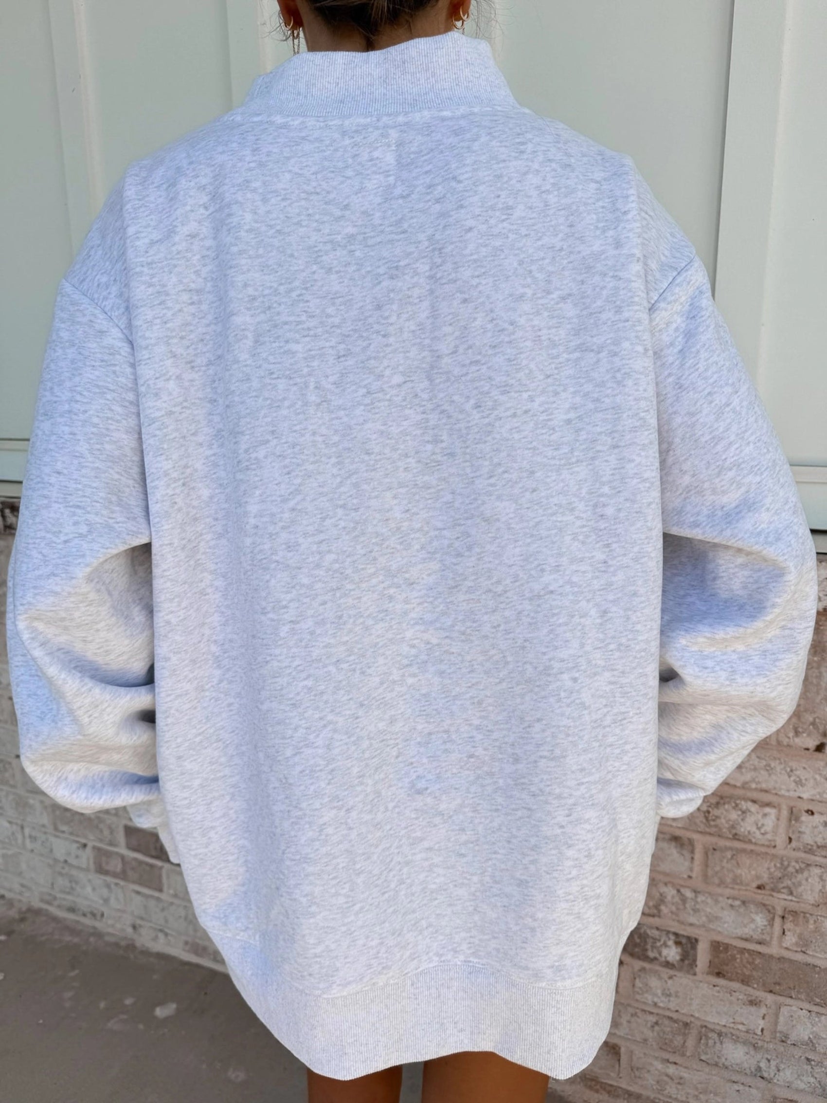 USA Mock Neck Sweatshirt - Navy Polka Dot