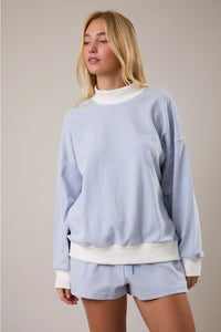 Shoreline Striped Lounge Set - Blue and Cream
