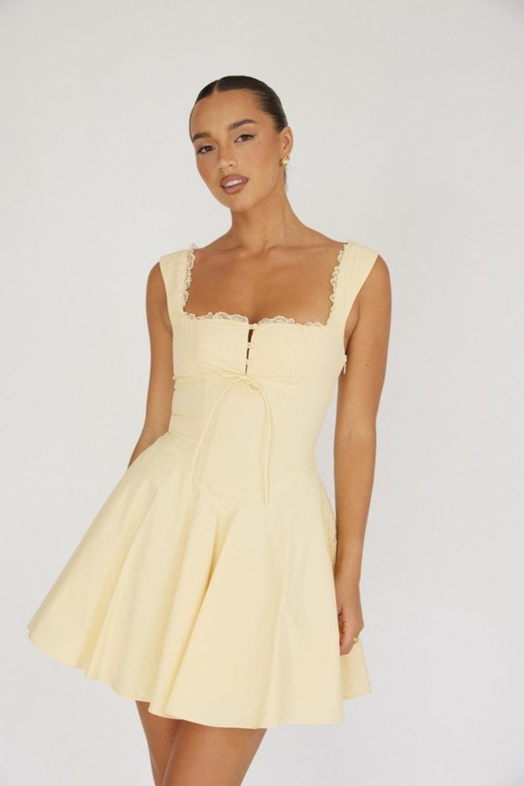 Annabelle Mini Dress - Butter Yellow Small Annabelle Mini Dress - Butter Yellow Small