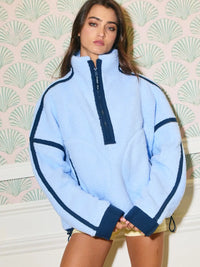 Emma Half Zip Fleece Pullover - Blue