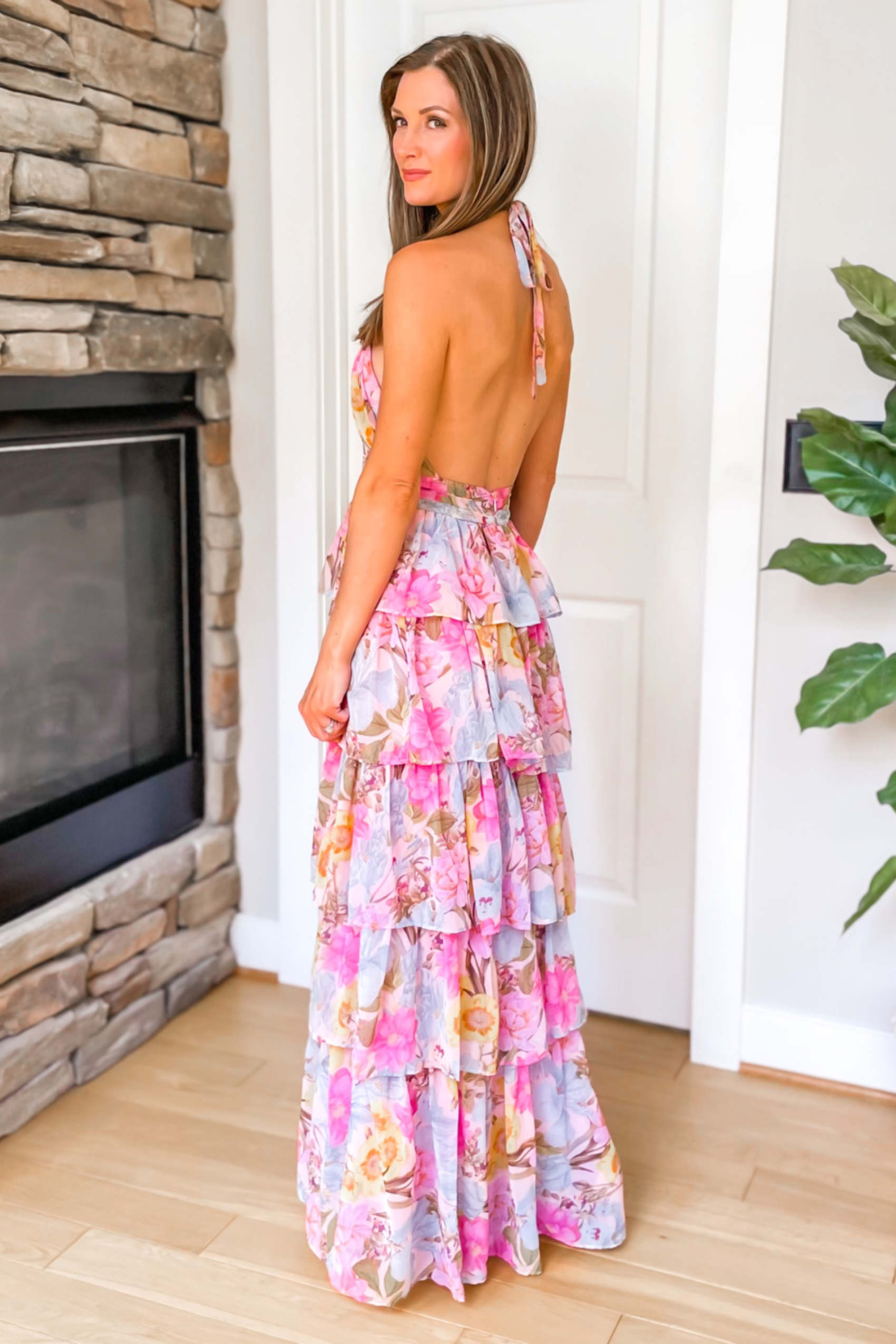 Amelia Multi Floral Halter Maxi Dress Ivy & Olive Boutique Amelia Multi Floral Halter Maxi Dress Ivy & Olive Boutique