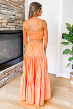 Delaney Tiered Maxi Skirt - Orange