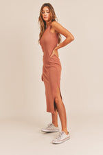 Only You Clay Ribbed Midi Dress - SALE