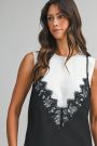 Brynn Layered Lace Mini Slip Dress - Black