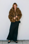 Luxe Life Brown Hooded Fur Jacket