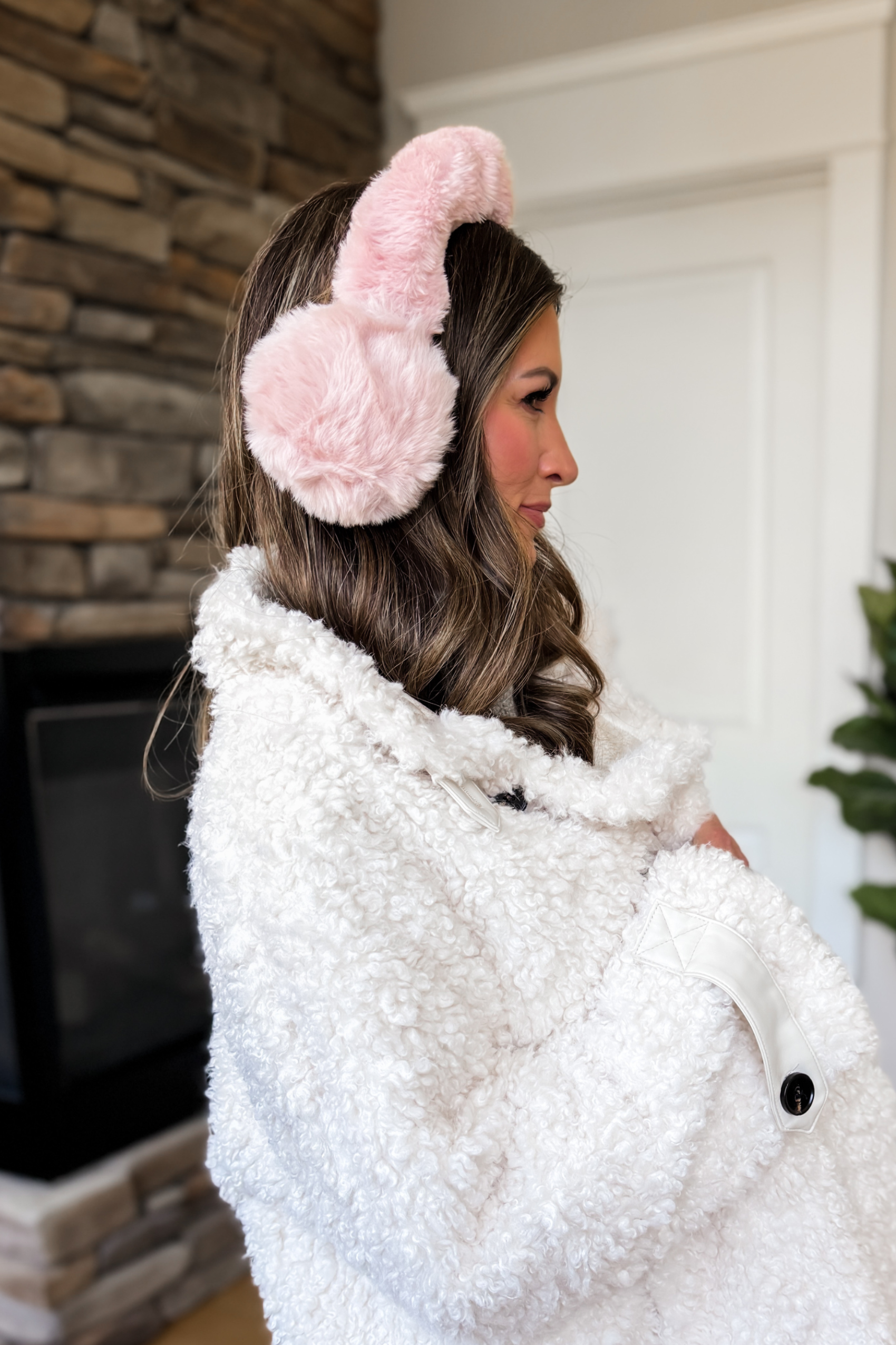 Winter Wonderland Faux Fur Ear Muffs - Blush Pink