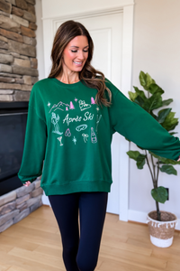 Après Ski Embroidered Sweatshirt - Green Multi