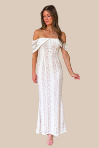 Love Story Lace Maxi Dress - Off White