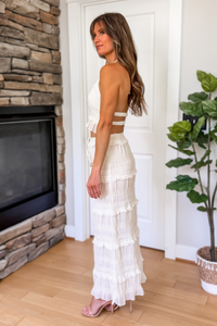 Coastal Romance Two Piece Skirt Set - Cream