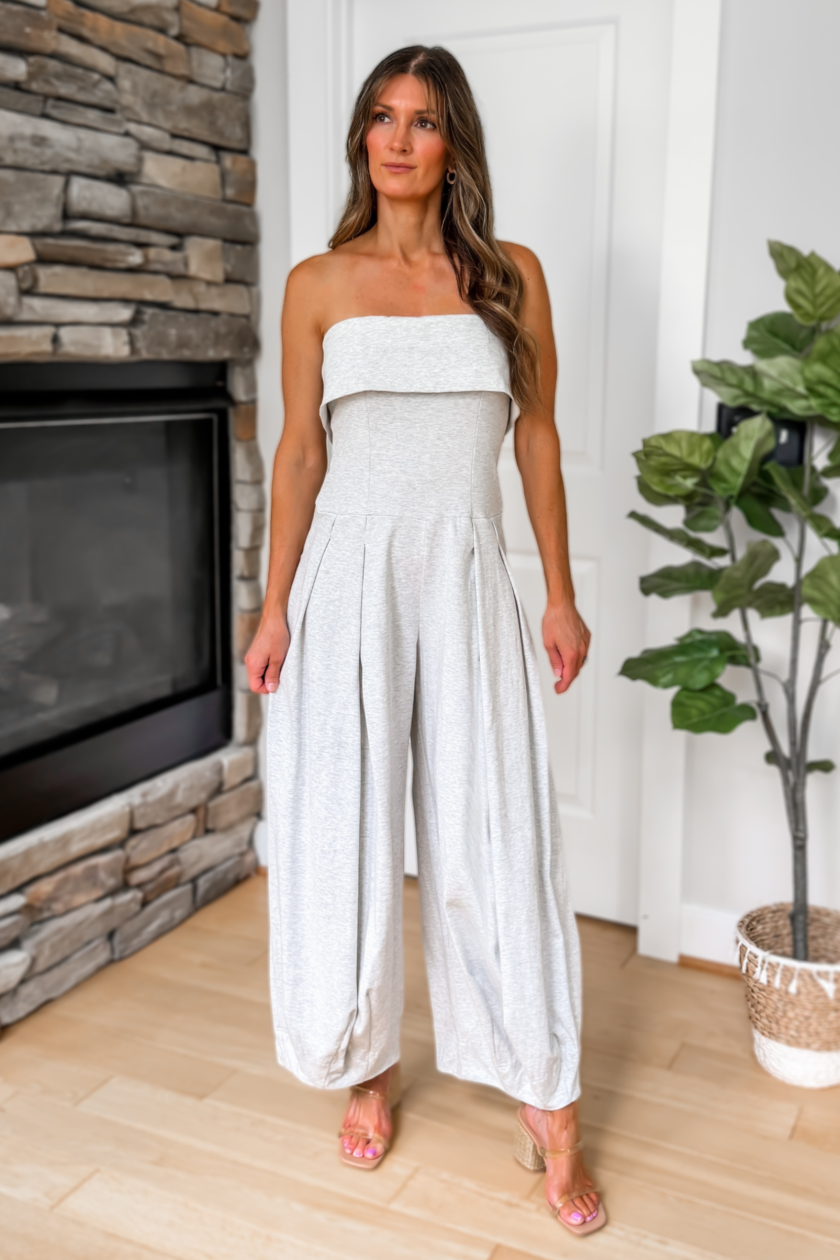 Quinn Barrel Jumpsuit - Grey