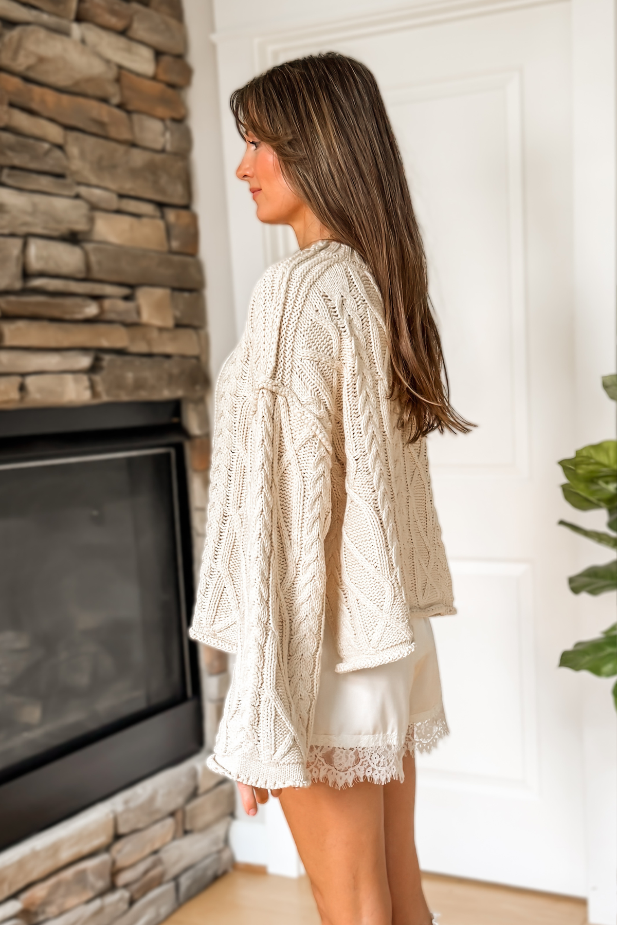 Clara Cable Knit Sweater - Cream