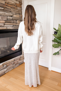 Fa La La La Embroidered Sweater - White