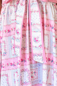 Blooming Love Floral Print Bow Maxi Dress - Pink and Blue