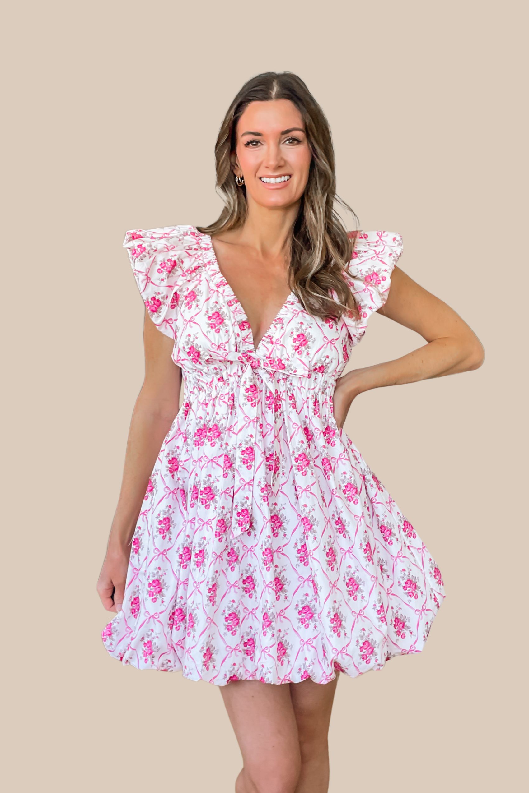 knee length dresses for ladies Francine Bubble Mini Dress | Floral Mini Dress