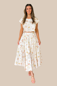 Picture Perfect Floral Two Piece Set - Cream