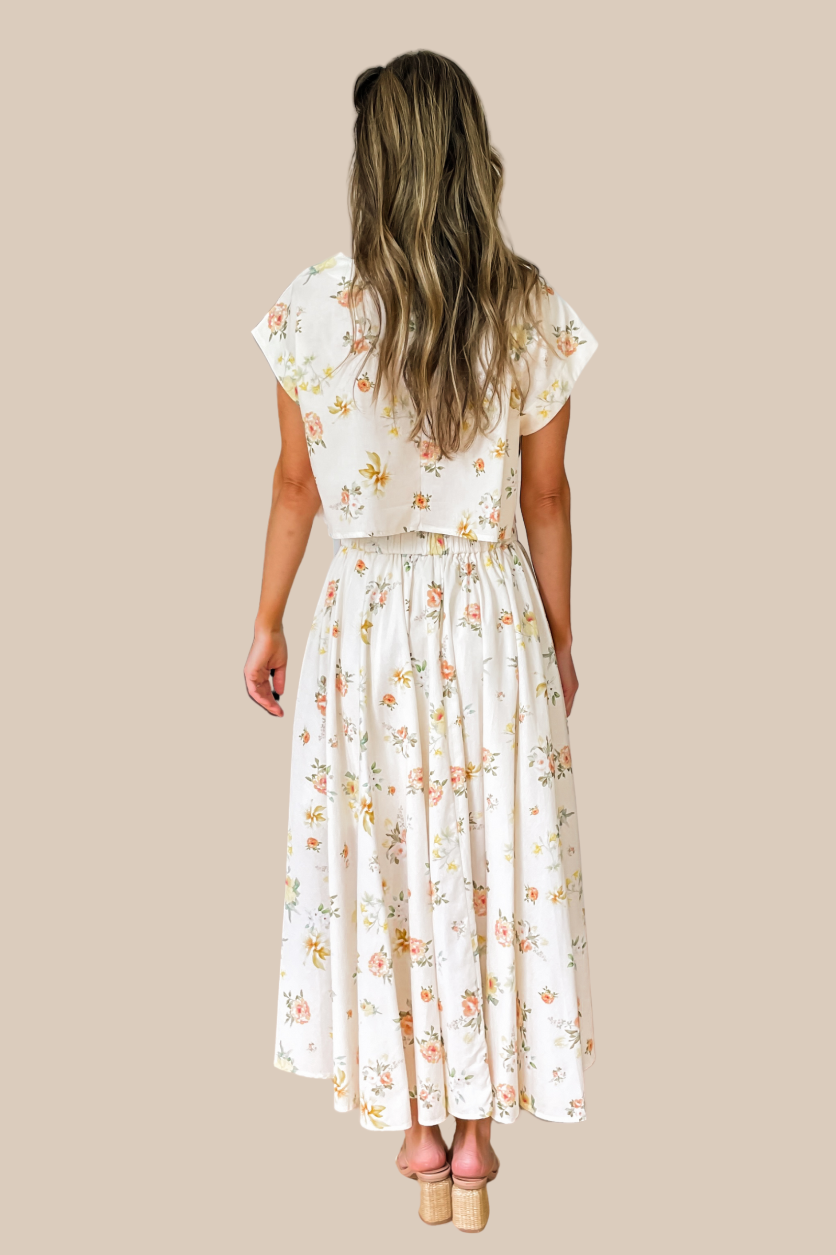 Picture Perfect Floral Two Piece Set - Cream