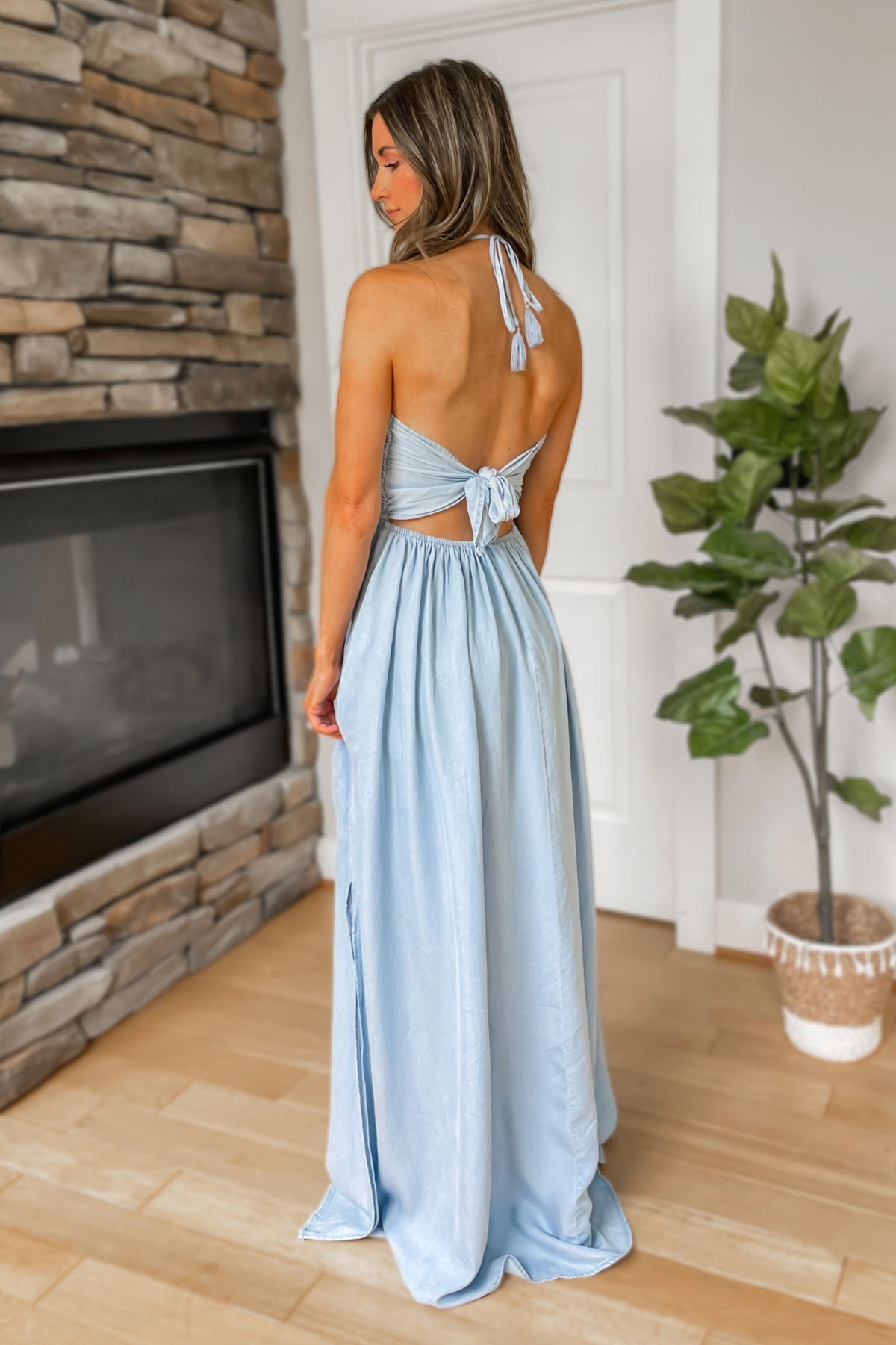 Chasing Sunsets Chambray Halter Maxi Dress - restock! Ivy & Olive Boutique Chasing Sunsets Chambray Halter Maxi Dress - restock! Ivy & Olive Boutique