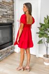 Zoe Babydoll Mini Dress - Red