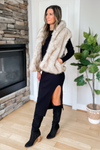 Aspen Faux Fur Vest - Stone