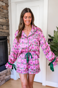 Nutcracker Dance Pink Satin Pajama Set