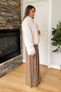 Serena Faux Fur Jacket - Cream
