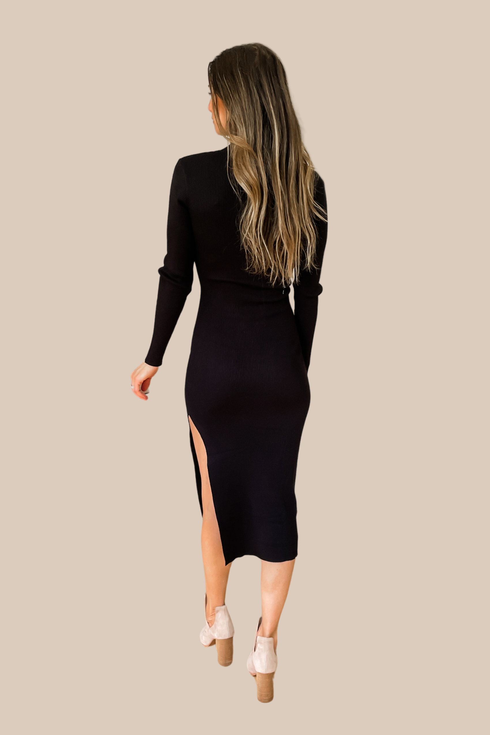 Never Impossible Ribbed Midi Sweater Dress - Black - FINAL SALE – Ivy \u0026  Olive Boutique