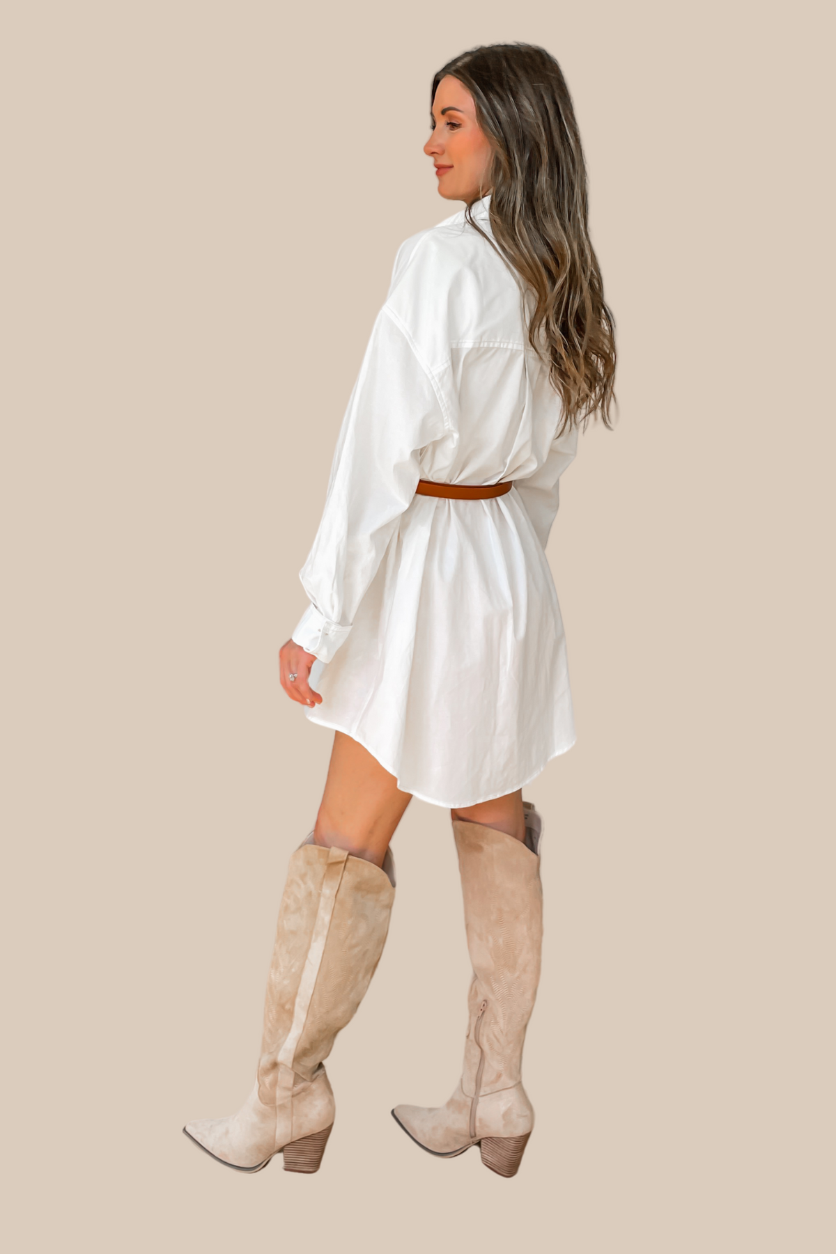 First Impression Oversized Shirt Dress - Off White Large First Impression Oversized Shirt Dress - Off White Large