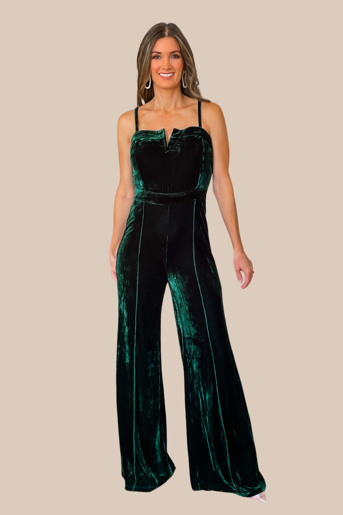 Grand Entrance Velvet Jumpsuit - Emerald Green – Ivy & Olive Boutique