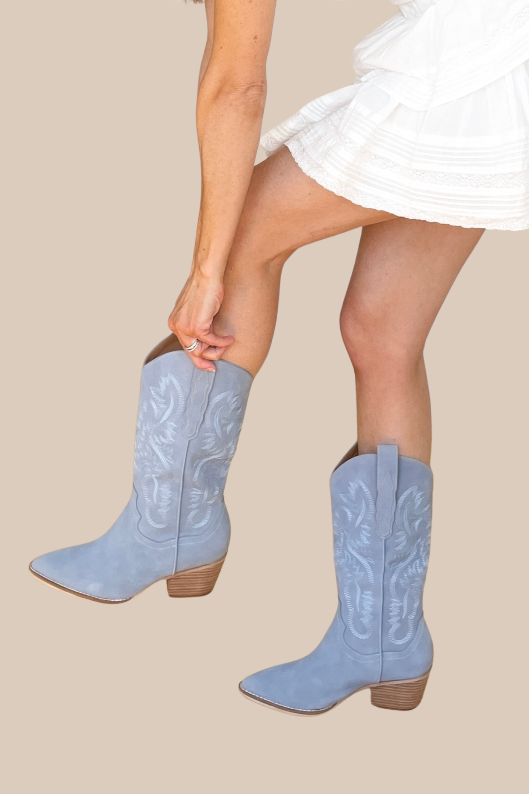 Blue cowboy boots womens sales
