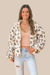 Meadow Mornings Floral Sherpa Jacket - Vintage Cream