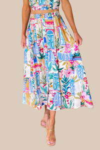 Amalfi Bloom Midi Skirt