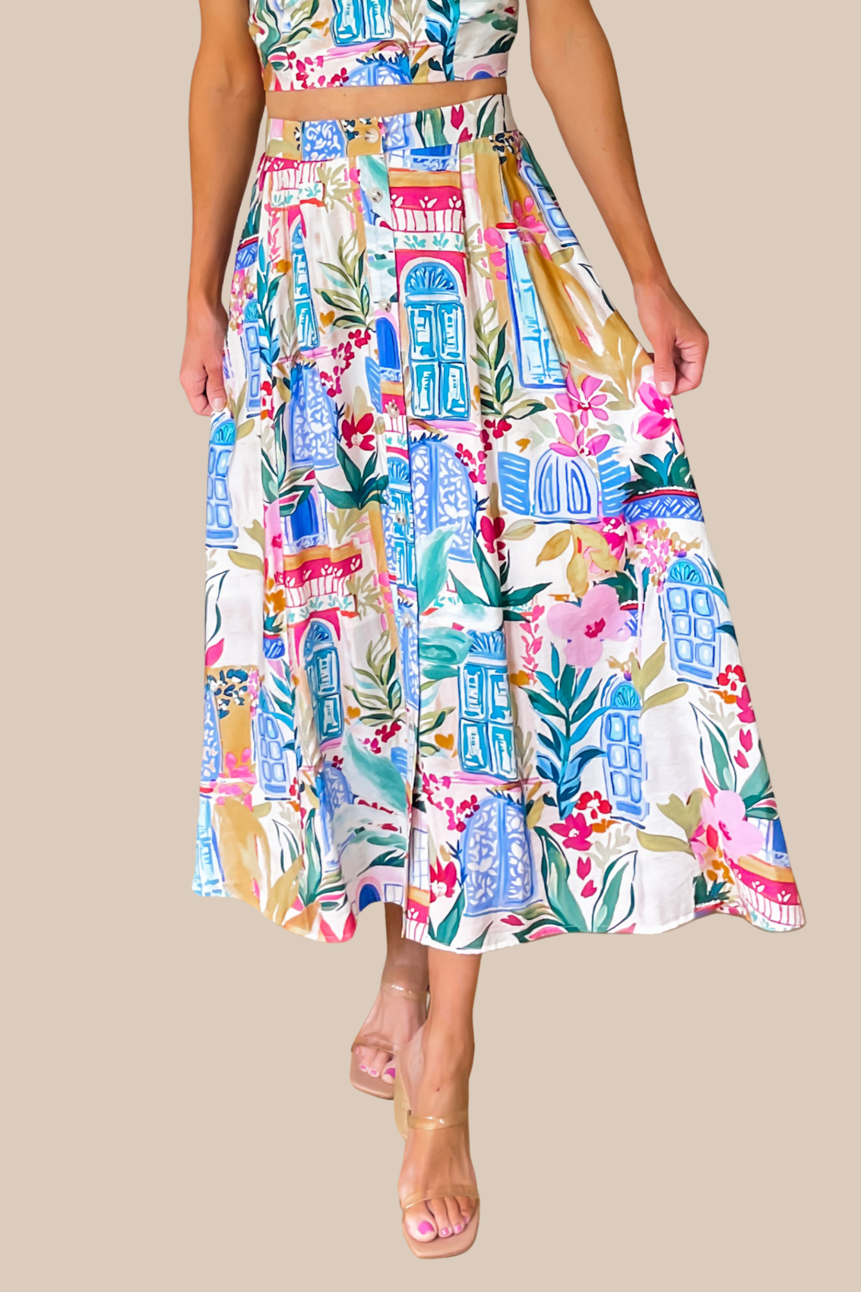 Amalfi Bloom Midi Skirt