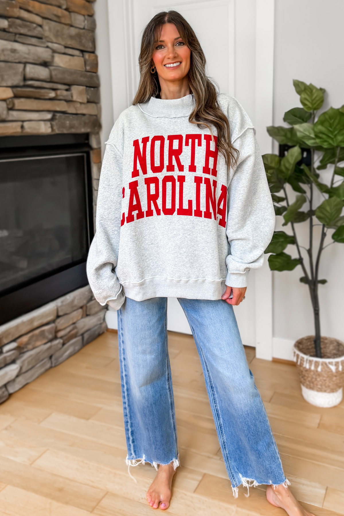 North Carolina Reversible Mock Neck Sweatshirt - restock!