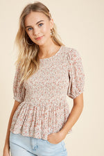 Follow Your Heart Ivory Floral Print Top - SALE