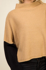 Fall For You Taupe Colorblock Sweater - FINAL SALE