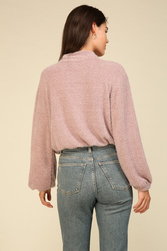 Another Day Mauve Fuzzy Sweater - SALE