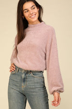 Another Day Mauve Fuzzy Sweater - SALE