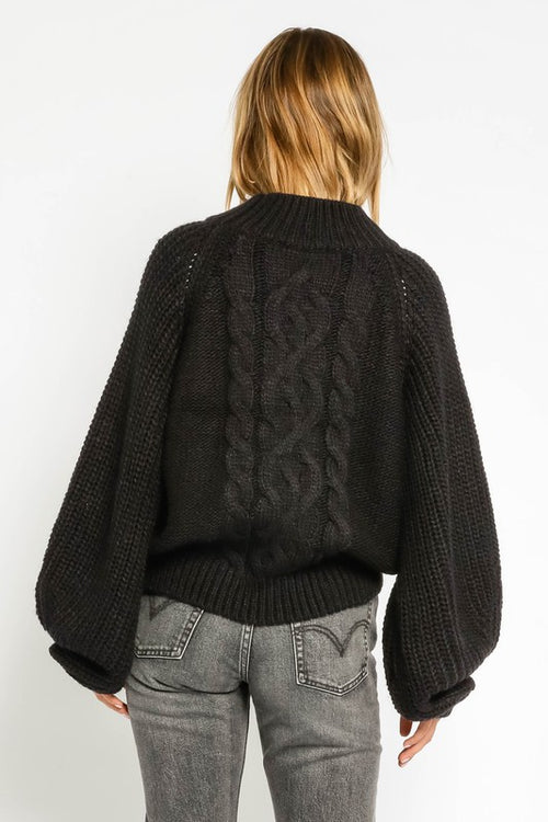 Another Time Black Cable Knit Sweater