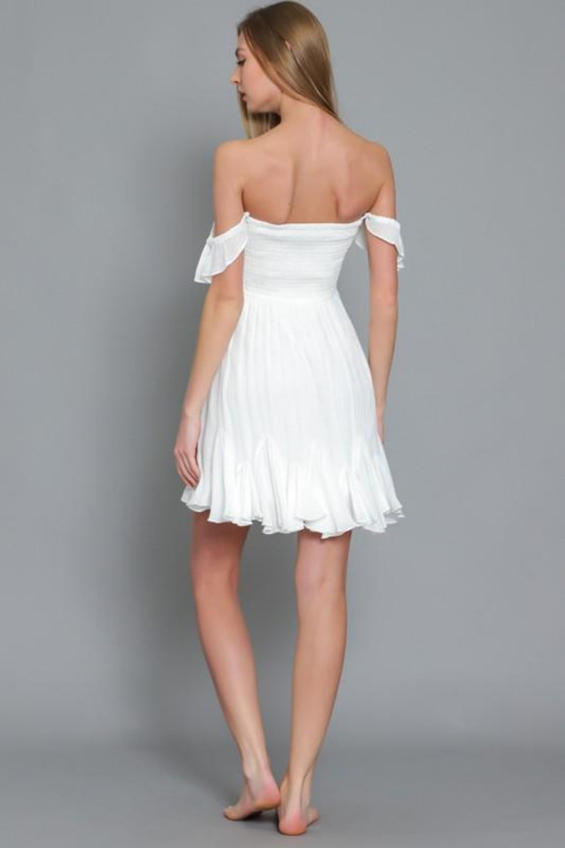 Go With The Flow White Mini Dress