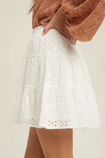 Fancy Like White Eyelet Mini Skirt - SALE