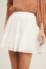 Fancy Like White Eyelet Mini Skirt - SALE