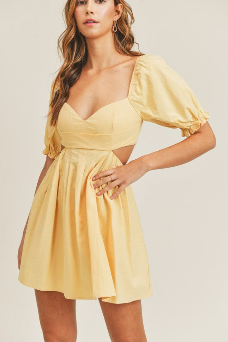 Perfect Sunset Yellow Mini Dress