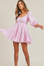 Grace Pink Gingham Babydoll Dress
