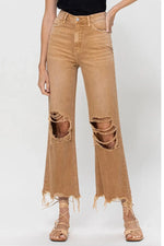 STYLE STEAL! Happy Place 90's Crop Flare Jeans - Camel - Restock!