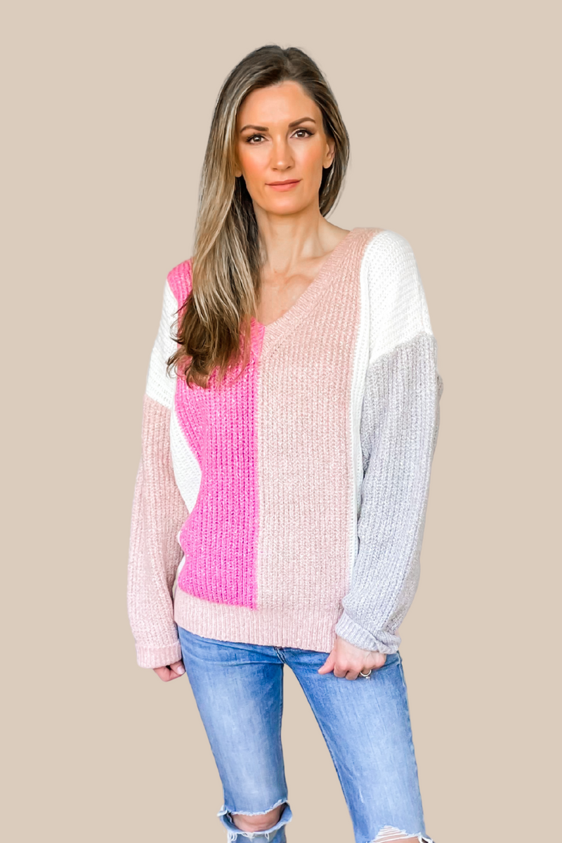 Simply Sweet Colorblock Sweater - SALE