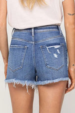 Fun and Free High Rise Distressed Jean Shorts